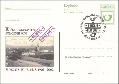 100 LET USTANOVITVE POMOŽNIH POŠT SUHORJE - BUJE